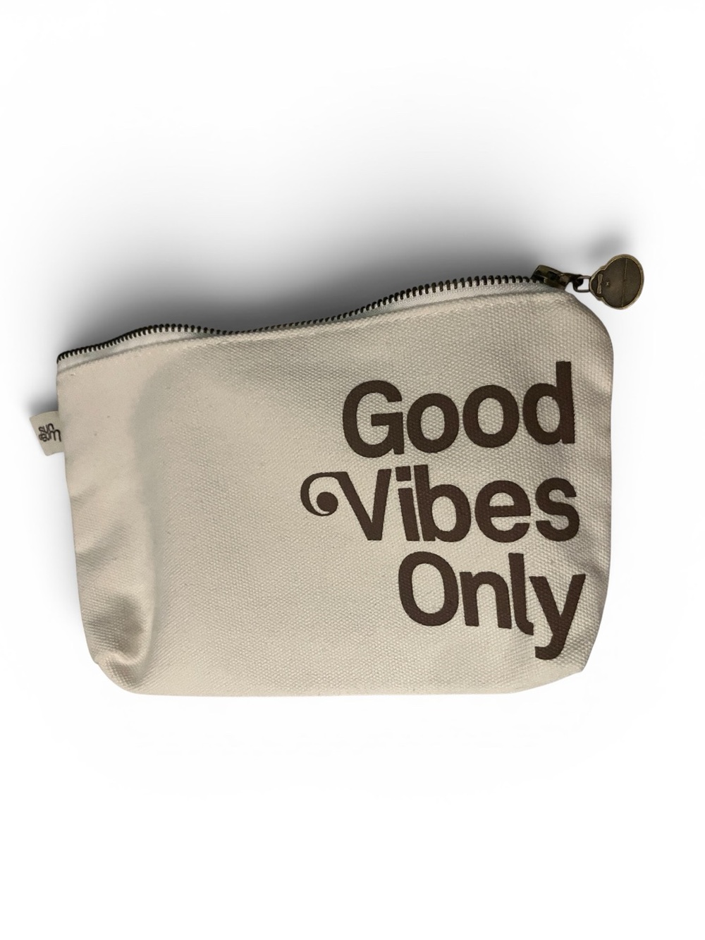 Good Vibes Only Canvas Zip Travel Makeup Pouch Y2K